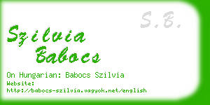 szilvia babocs business card